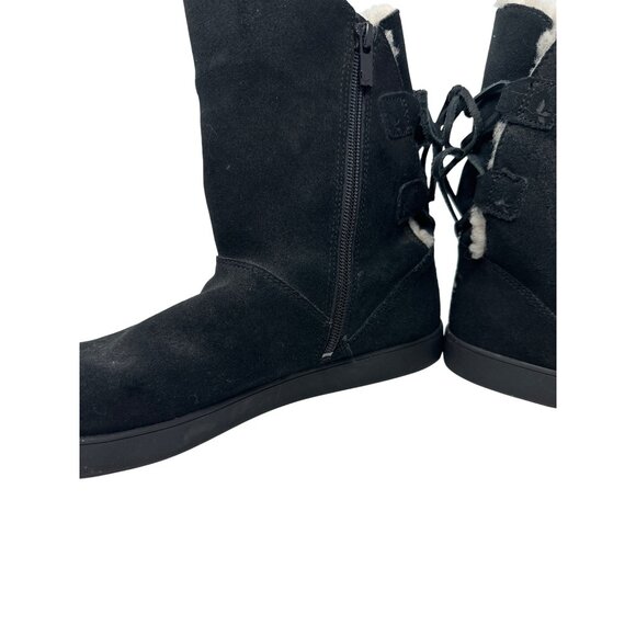 Koolaburra By Ugg Womens Shazi Short Boot Black Suede Leather Boots Size 10 - Picture 9 of 13